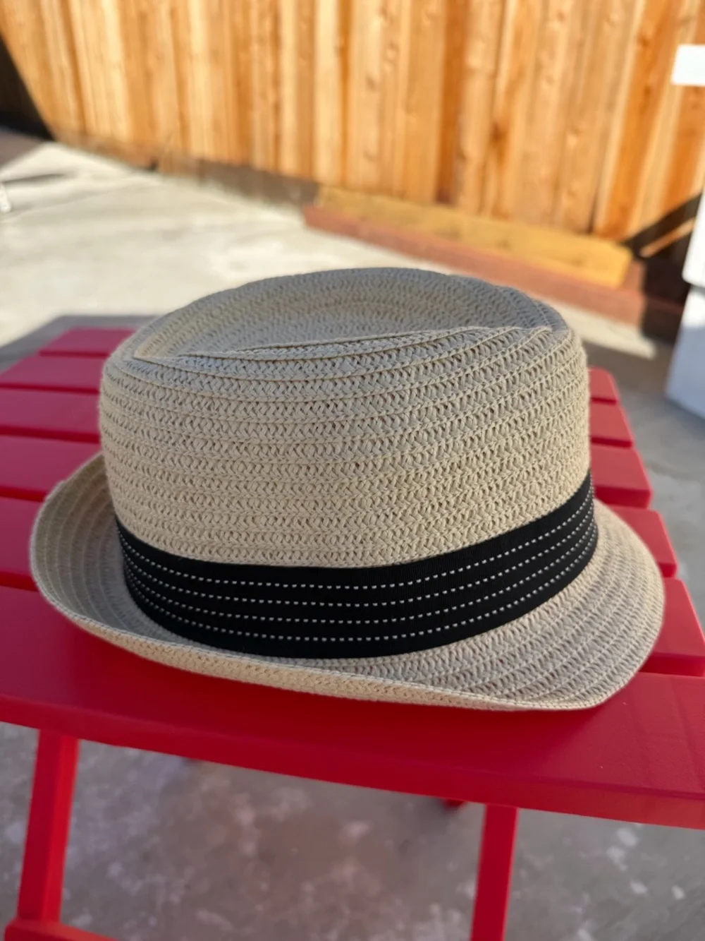 Scale Brown pronto  Straw Fedora with Black Ribbon